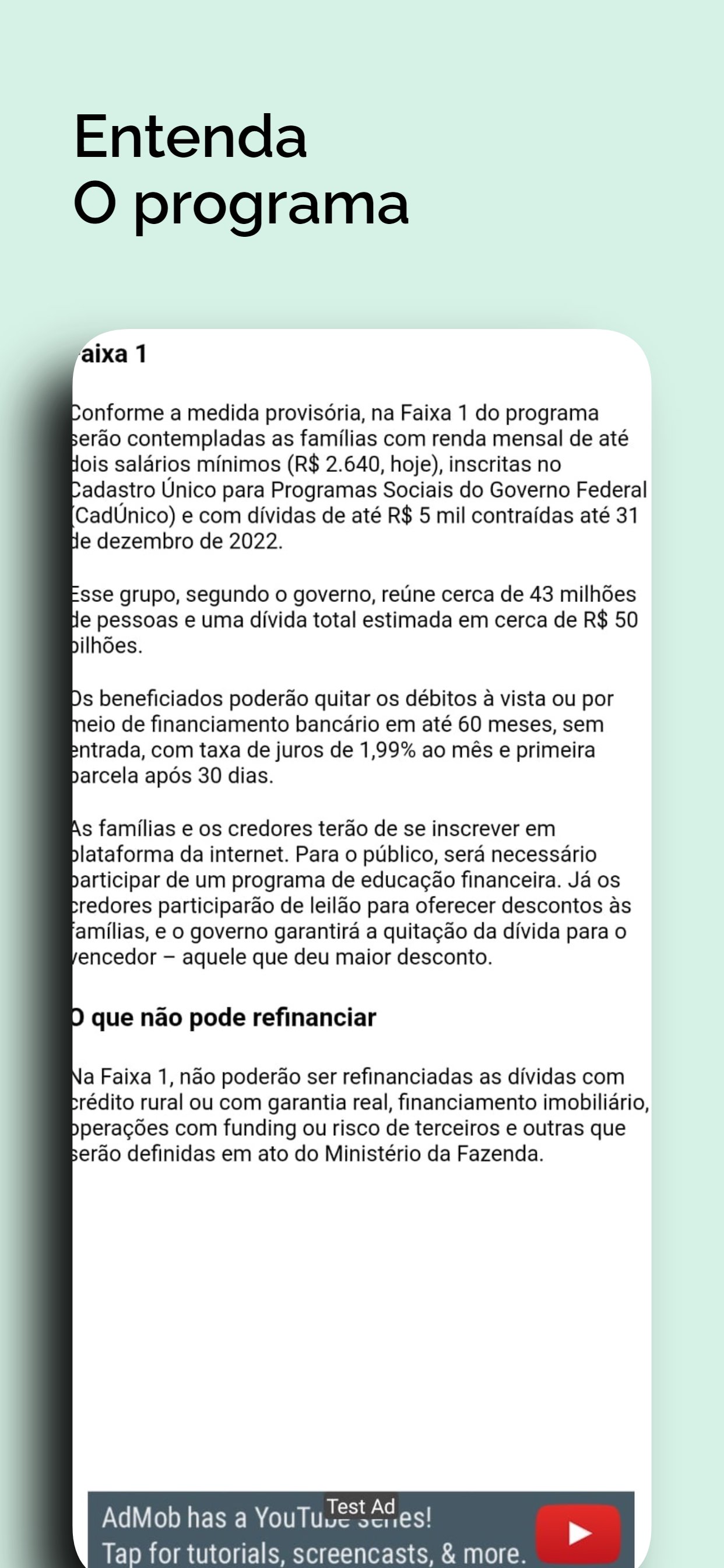 Cena de reportagem: desenrola Brasil APK for Android Download, no trecho “O que o consumidor deve esperar depois do leilão”