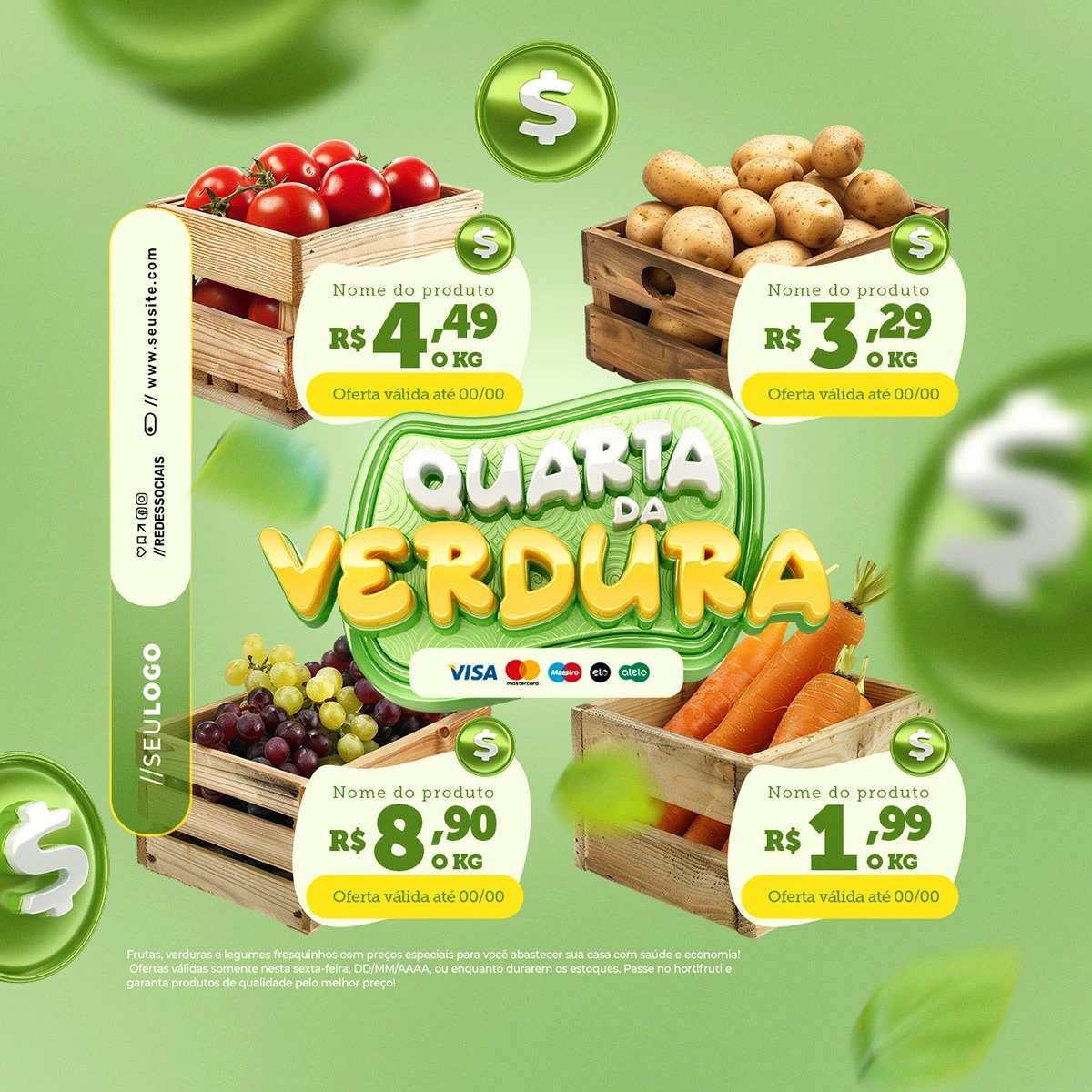 Cena de reportagem: social Media - Supermercado - Hortifruti Designi :: Behance, no trecho “Combustíveis e transporte”