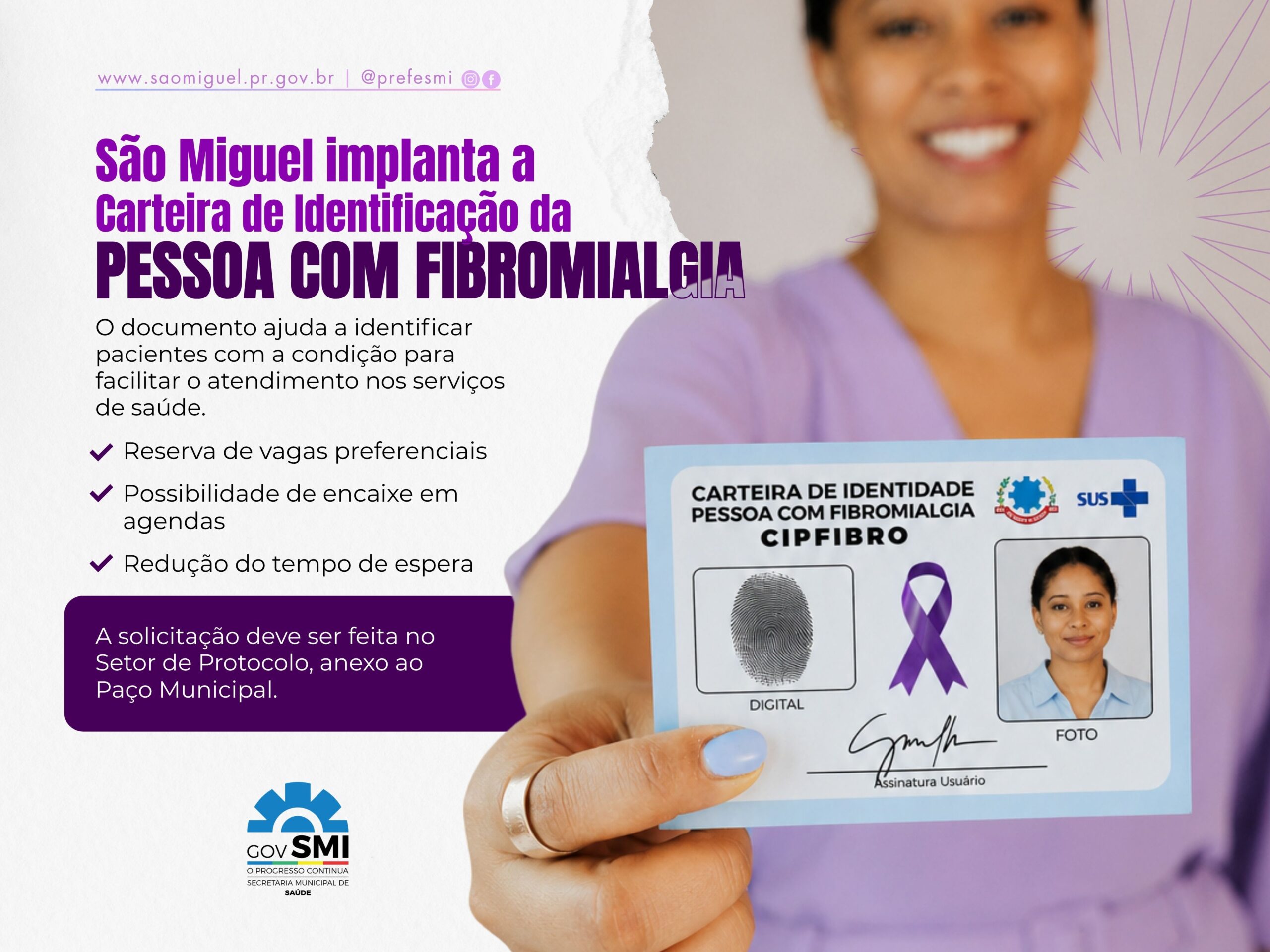 Cena de reportagem: governo Municipal implanta Carteira de Identificação da Pessoa com  Fibromialgia em São Miguel do Iguaçu – Prefeitura Municipal de São Miguel  do Igua, no trecho “Quando o reajuste pode ser cobrado”