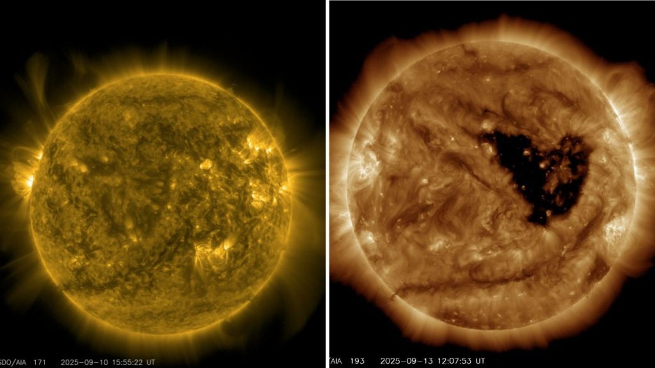 Cena de reportagem: sol está cada vez mais ativo, indica Nasa; saiba como isso afeta nossas  vidas, no trecho “Como é o Sol por dentro”